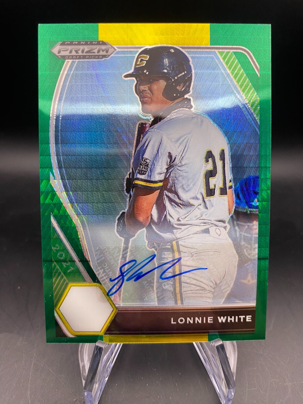 Lonnie White – Green and Yellow Hyper ((AUTO)) – 2021 Panini Prizm Draft Picks