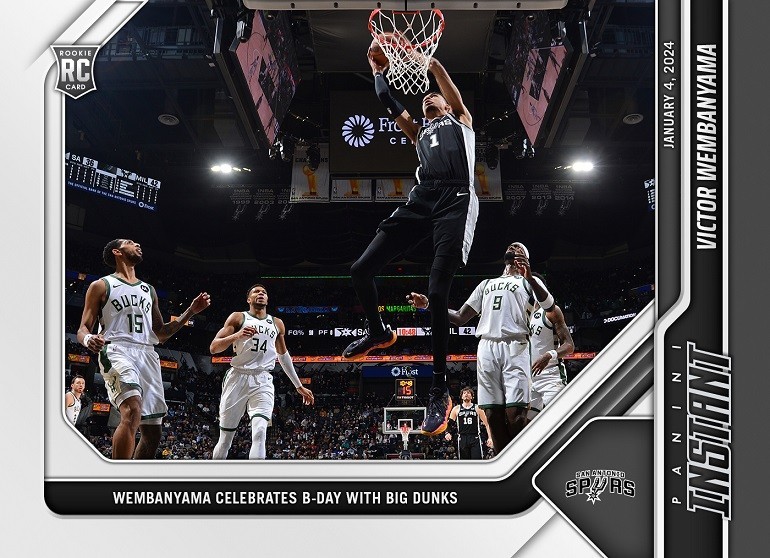 2023-24 PANINI INSTANT #226 VICTOR WEMBANYAMA RC CELEBRATES B-DAY W/ BIG DUNKS