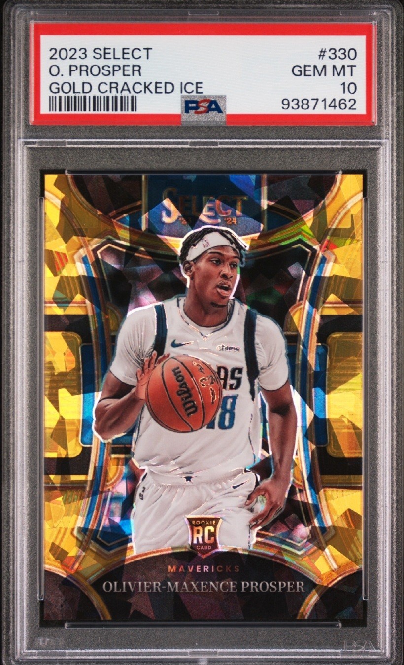 2023 PANINI SELECT 330 OLIVIER MAXENCE PROSPER GOLD CRACKED ICE PRIZM /10 PSA 10