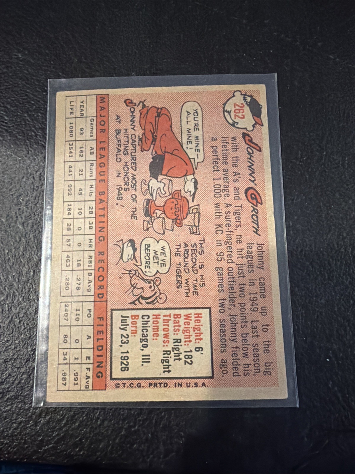 1958 Topps – Johnny Groth #262
