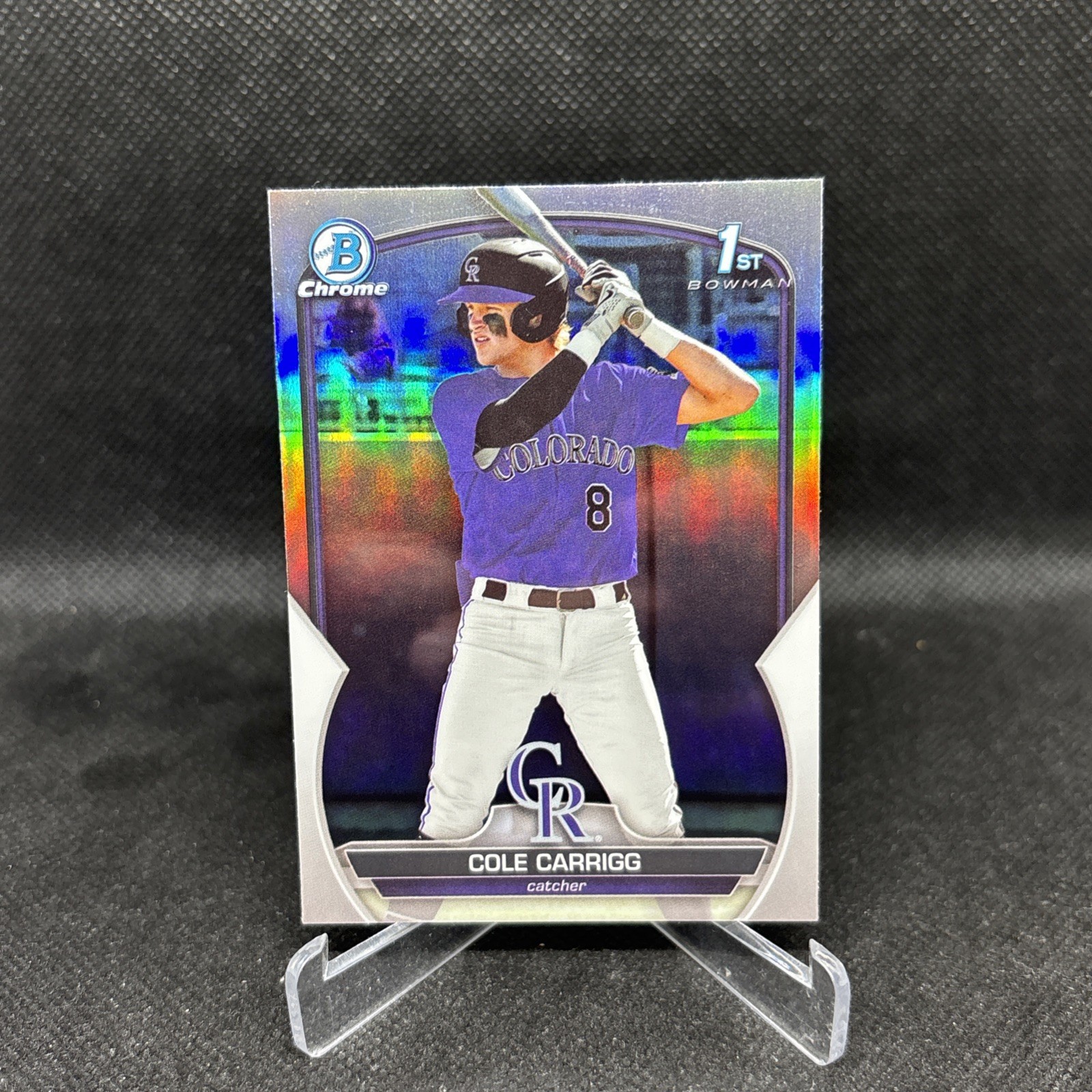 2023 Bowman Draft Chrome Cole Carrigg 1st Refractor BDC-151 Colorado Rockies RC