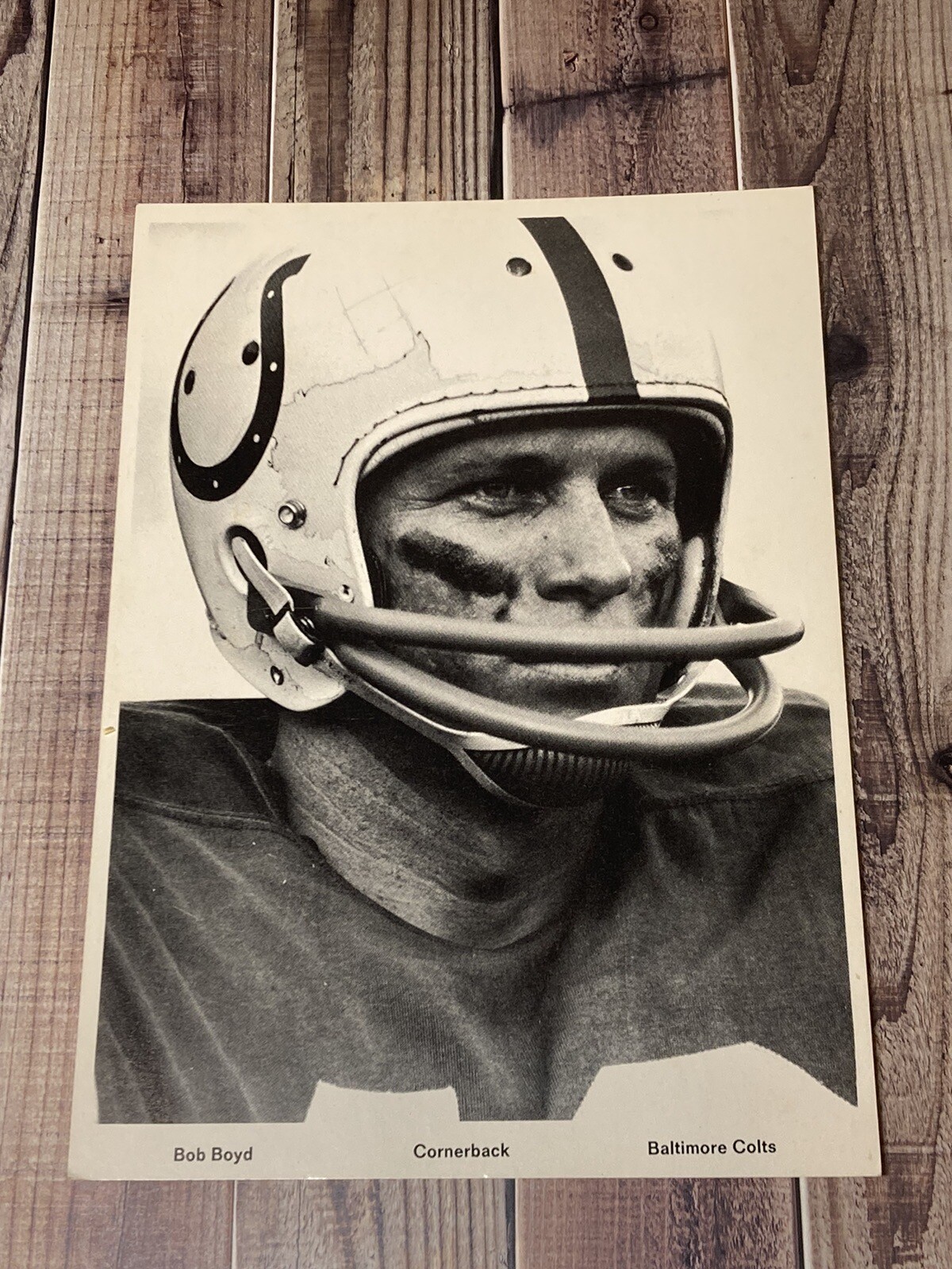 Baltimore Colts Bob Boyd Football Photo Card 5×7 Rare Vintage