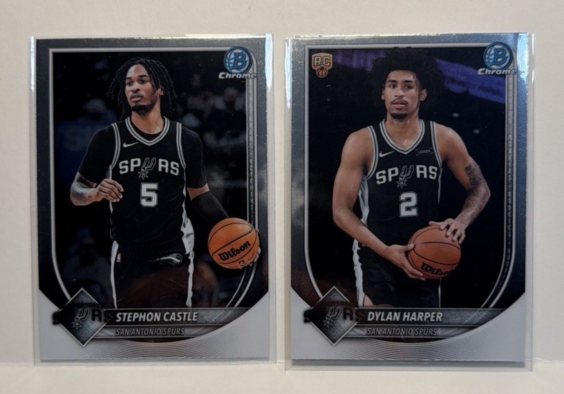 2025-26 Bowman Chrome – Dylan Harper #BCV-2 + Stephon Castle #BCV-145 (RC) Spurs