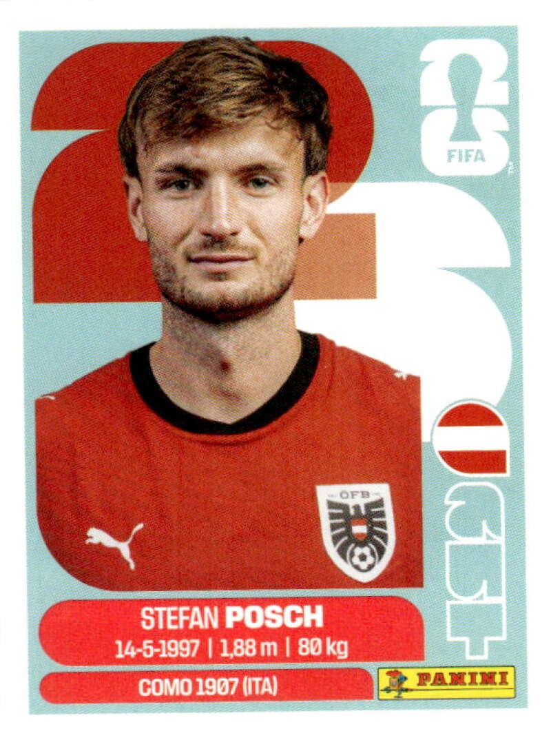 2026 Panini World Cup Stickers #AUT7 Stefan Posch – Austria MLS