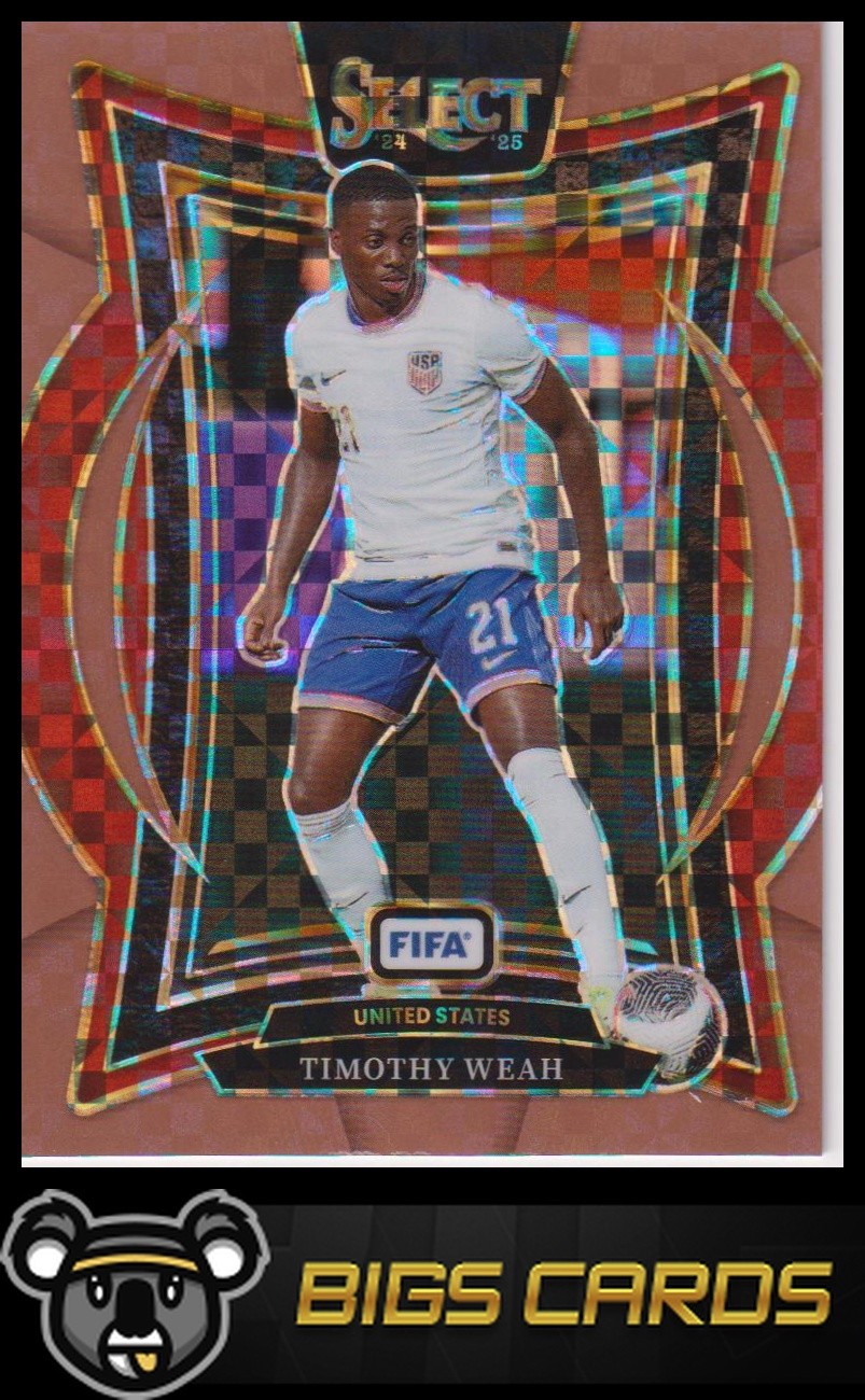 2024-25 Panini Select FIFA #99 Timothy Weah Bronze Checker #/75