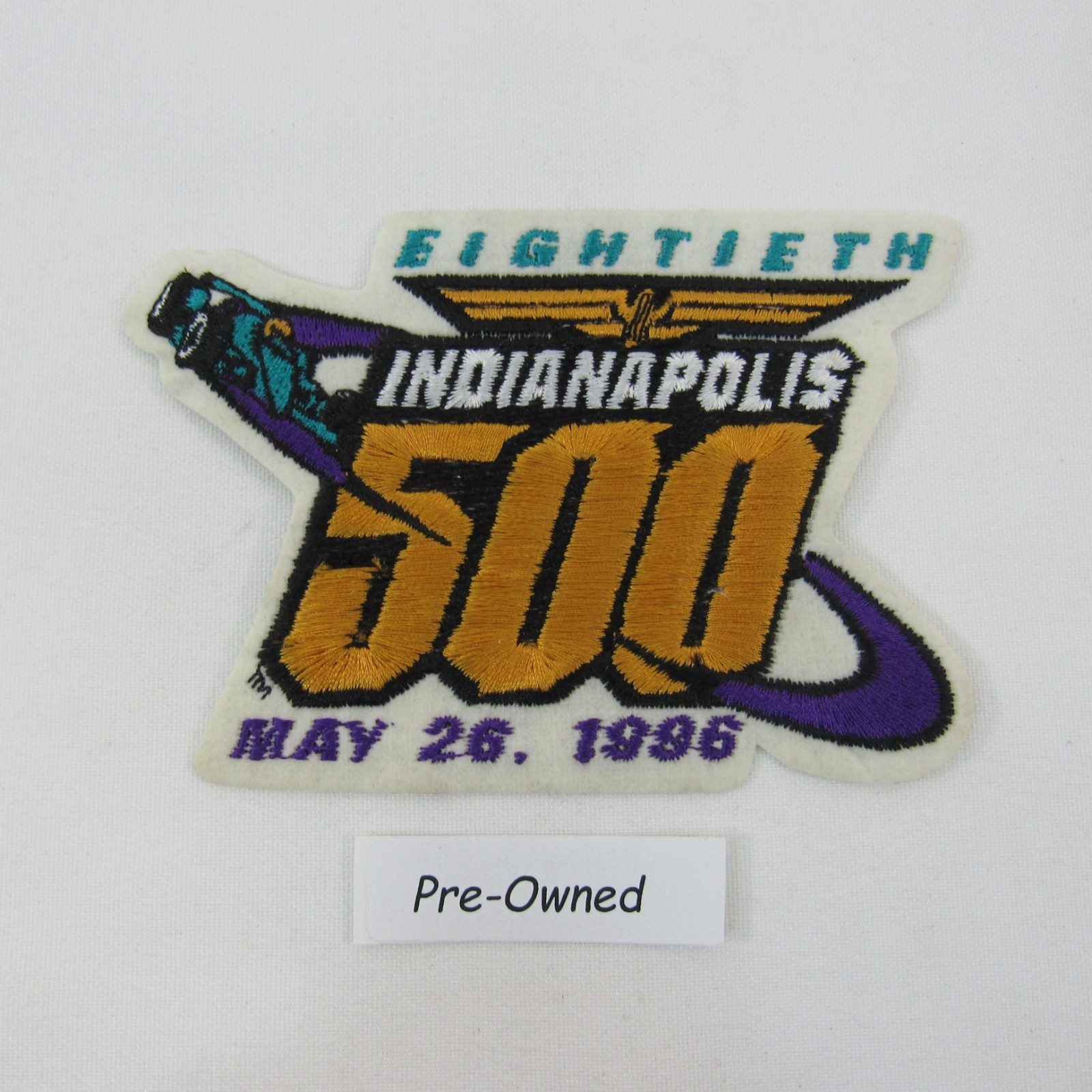 1996 Indy 500 Event Collector Emblem Patch Iron-On-Patch Buddy Lazier Pre-Owned