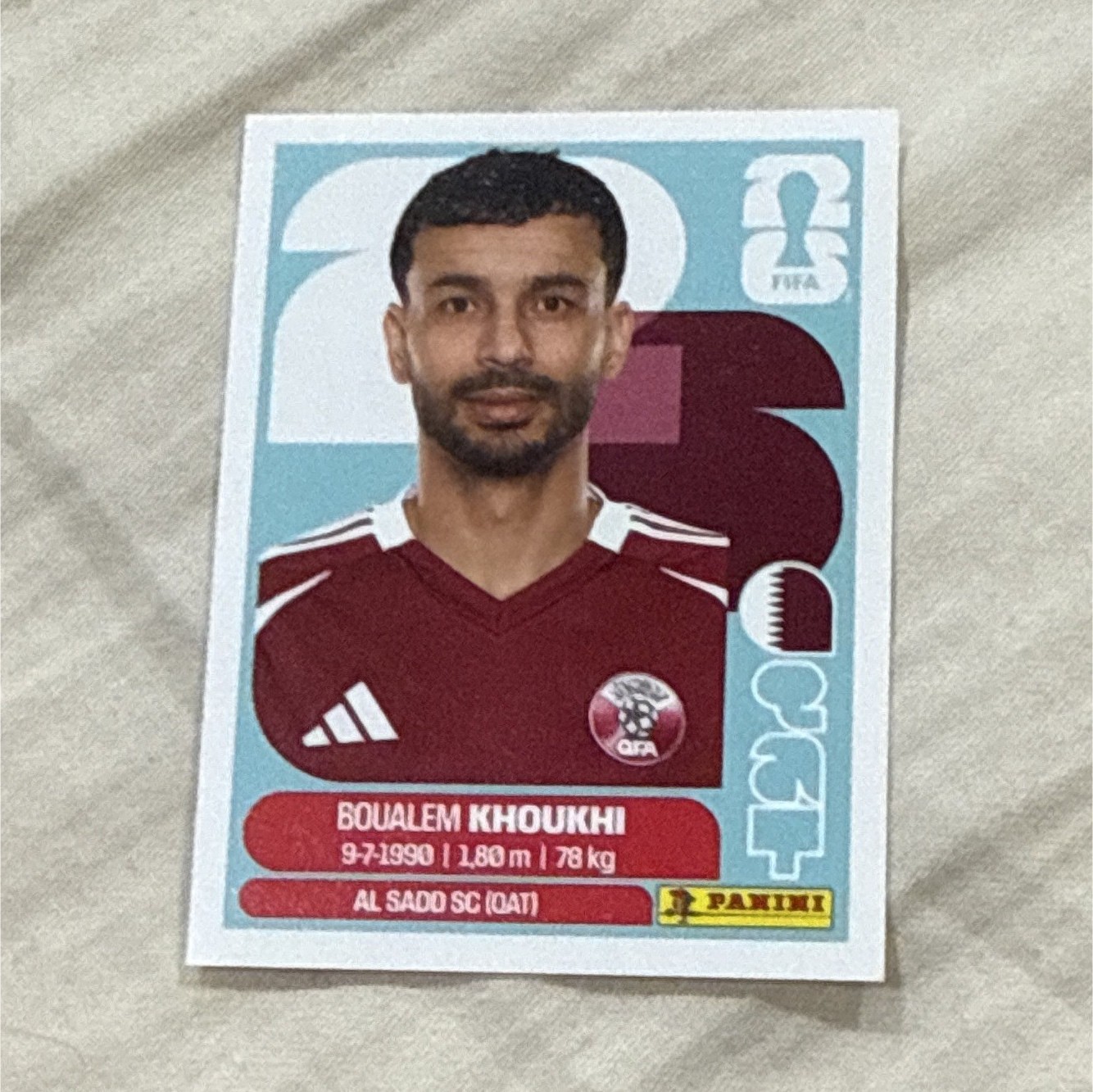 Panini FIFA Boualem Khoukhi Al Sadd SC Sticker Sports Trading Card Soccer