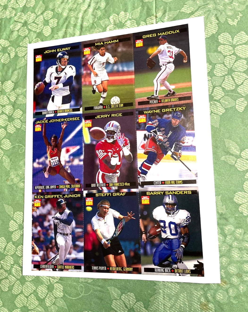 1999 Sports Illustrated For Kids Sheet LEGENDS – MIA HAMM, ELWAY, GRAF