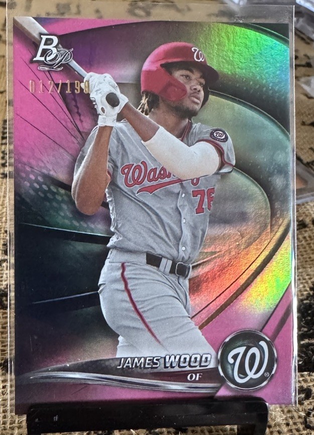 2022 1st Bowman Platinum James Wood Top Prospects Pink /199 Refractor Nationals