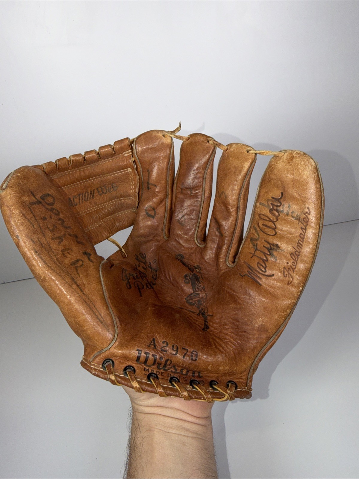 Vintage Wilson U.S.A. Button-Back Matty Alou Fieldmaster Baseball Glove A2970