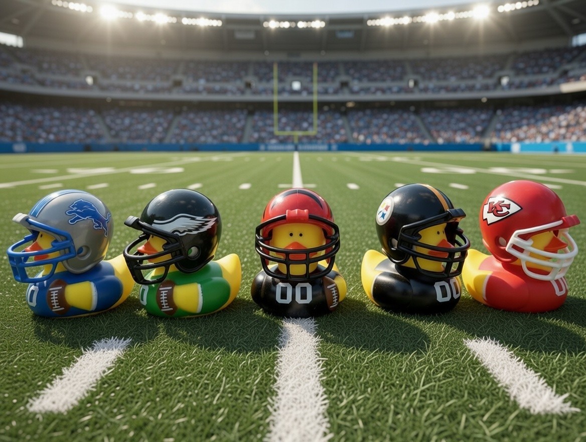 NFL Team Football Rubber Duck with Helmet & Jersey – Pick Your Favorite Team!