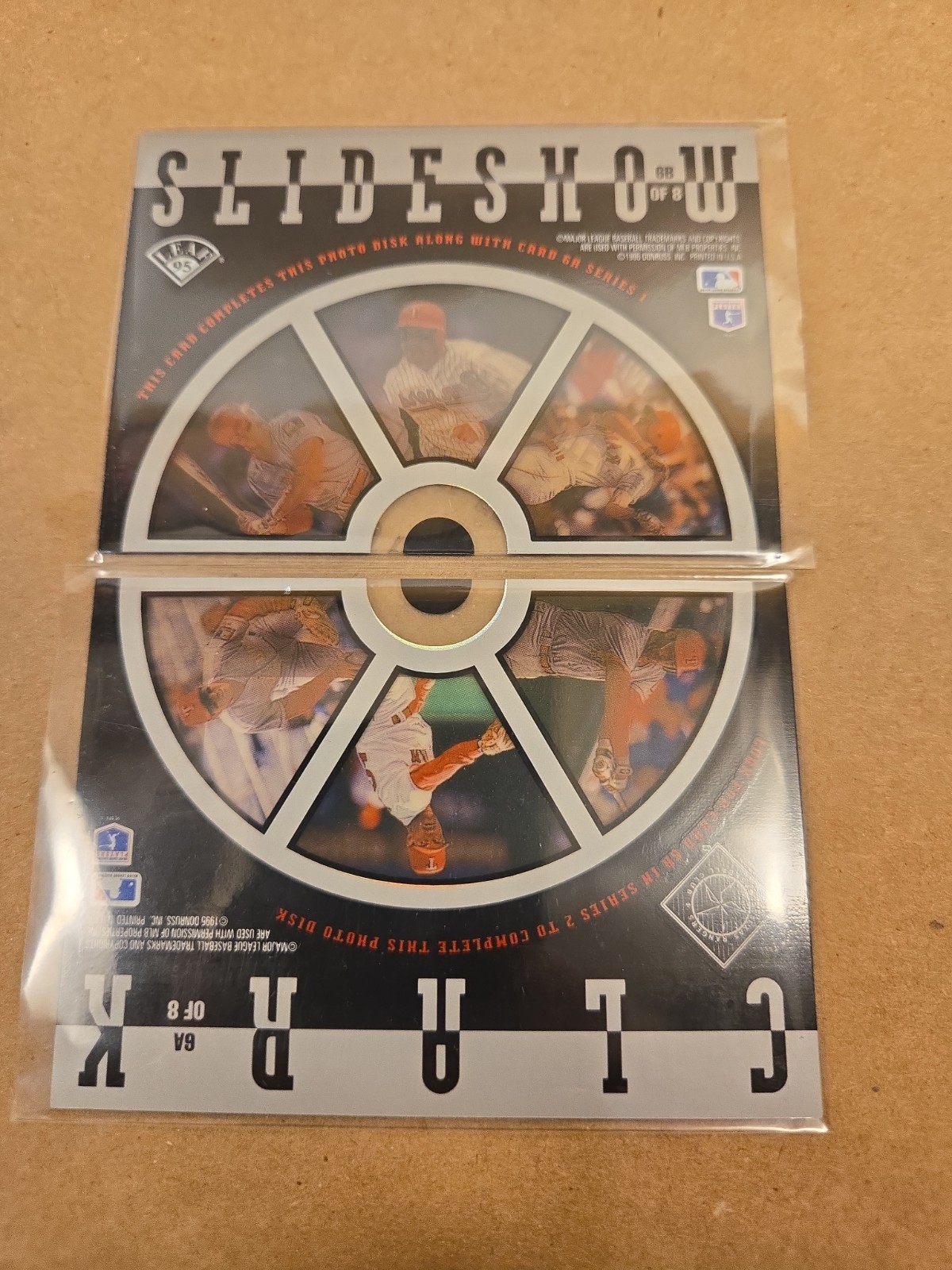 1995 Donruss Baseball SLIDESHOW #6A&B Will Clark Texas Rangers w/coating NM-MT
