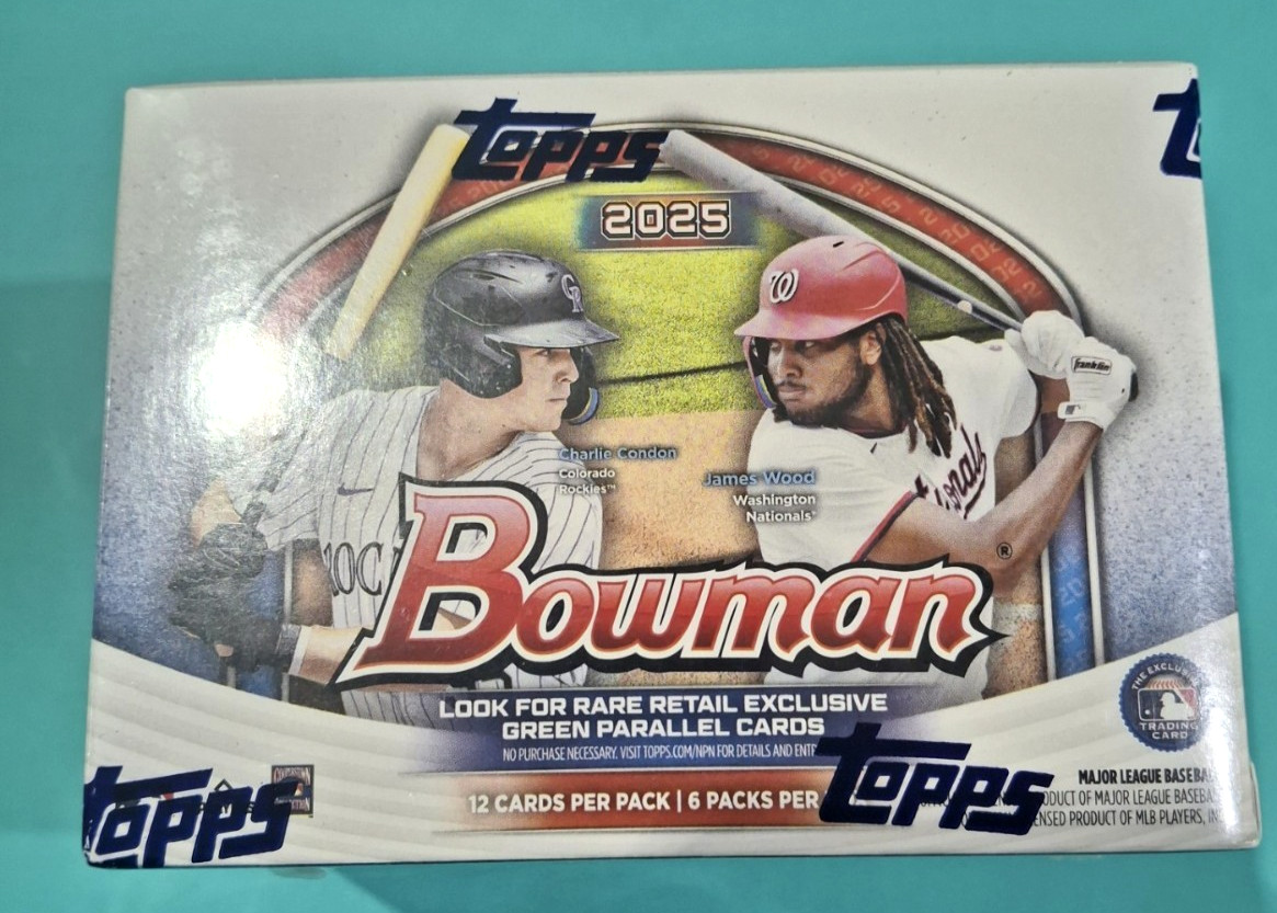 Topps 2025 Bowman Baseball Value Box- 72 Total Cards Factory Sealed