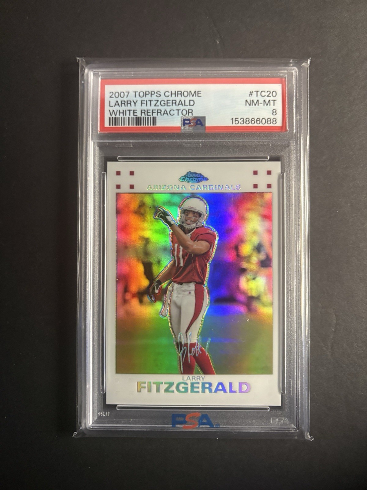 2007 Topps Chrome – Larry Fitzgerald #TC20 White Refractor /869 Hall Of Fame 26