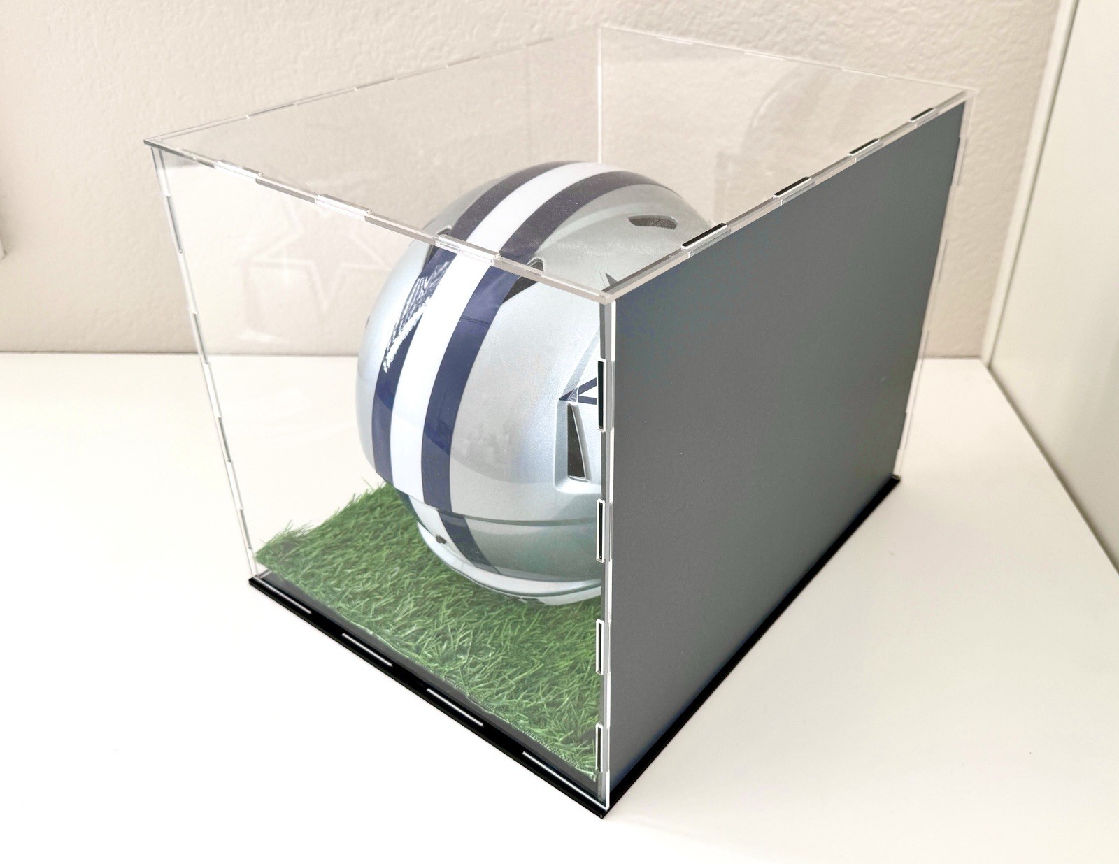 Full Size Camouflage Acrylic Football Helmet Display Case Camo Base, Back Mirror
