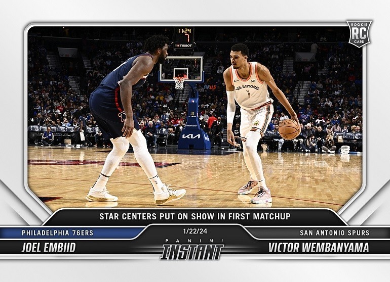 2023-24 PANINI INSTANT #268 JOEL EMBIID & VICTOR WEMBANYAMA PUT ON A SHOW