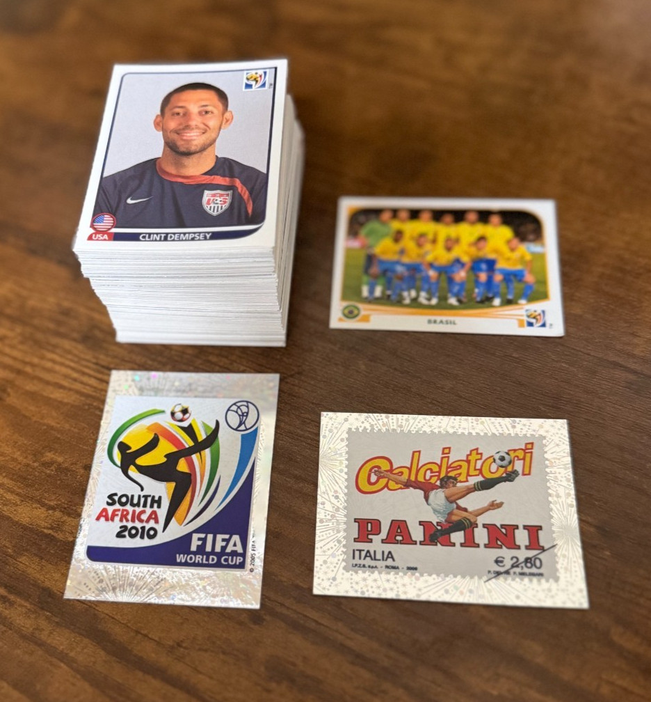 2010 Panini FIFA World Cup South Africa HUGE LOT OF 220+ Soccer Cards Stickers