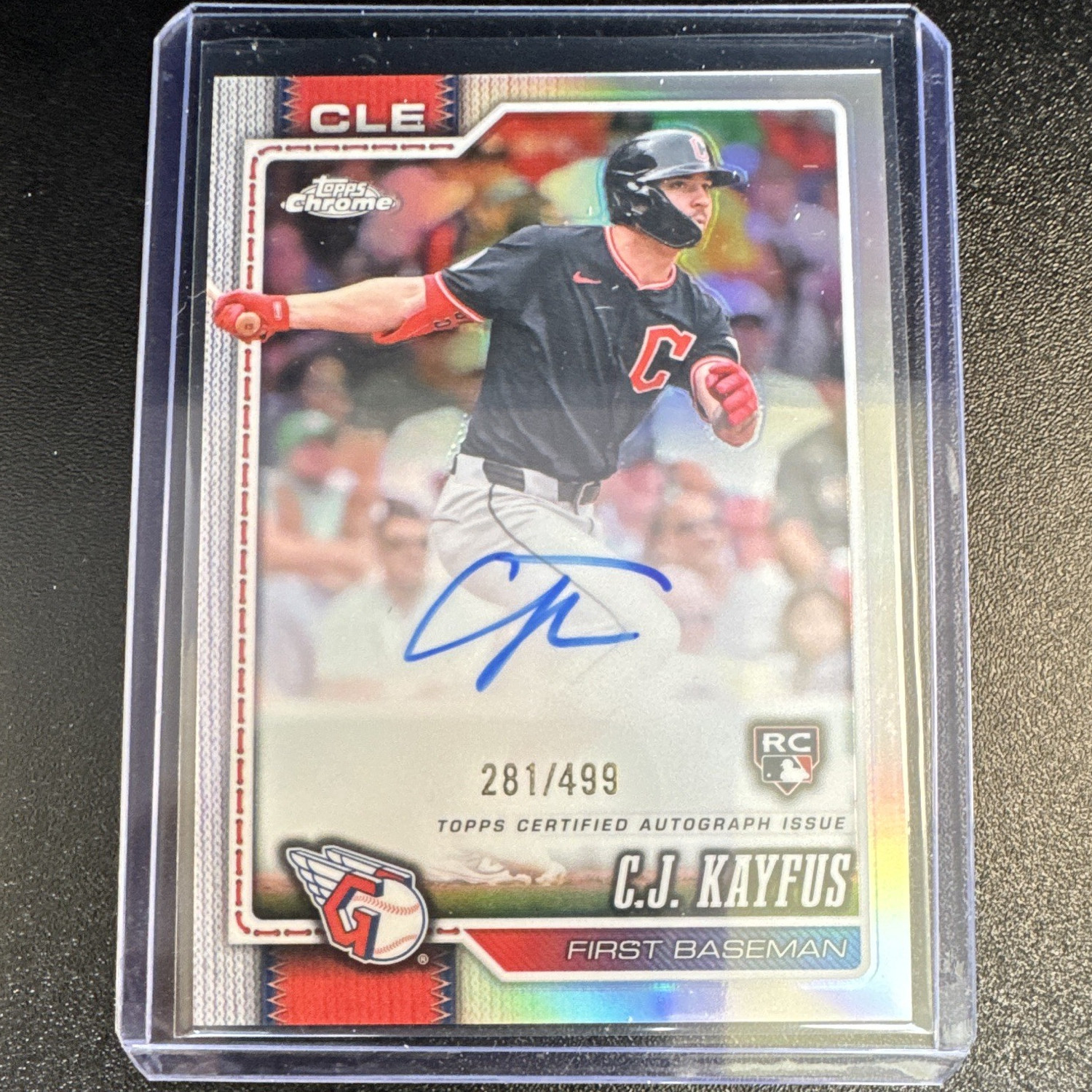 Topps 2026 Chrome – C.J. Kayfus RC Auto Refractor /499 Cleveland Guardians RA-CK