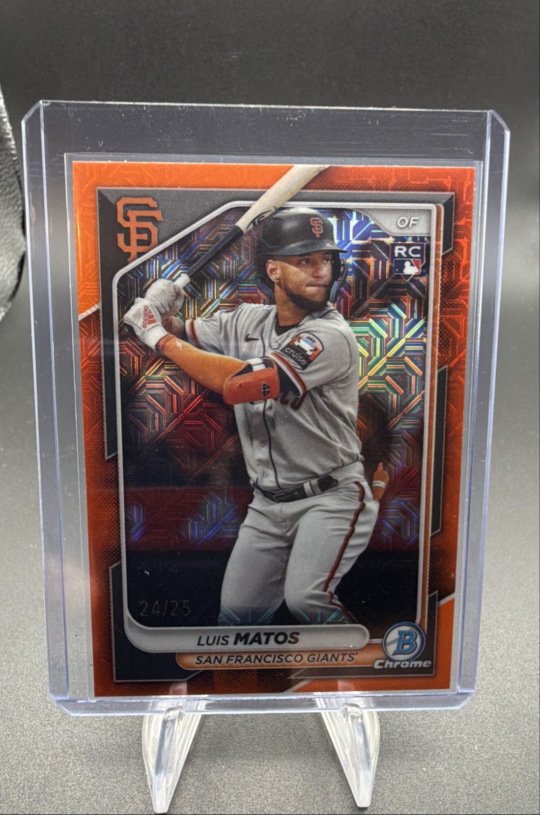 2024 Bowman – Luis Matos #12 Chrome Orange Mojo Refractor /25 (RC)