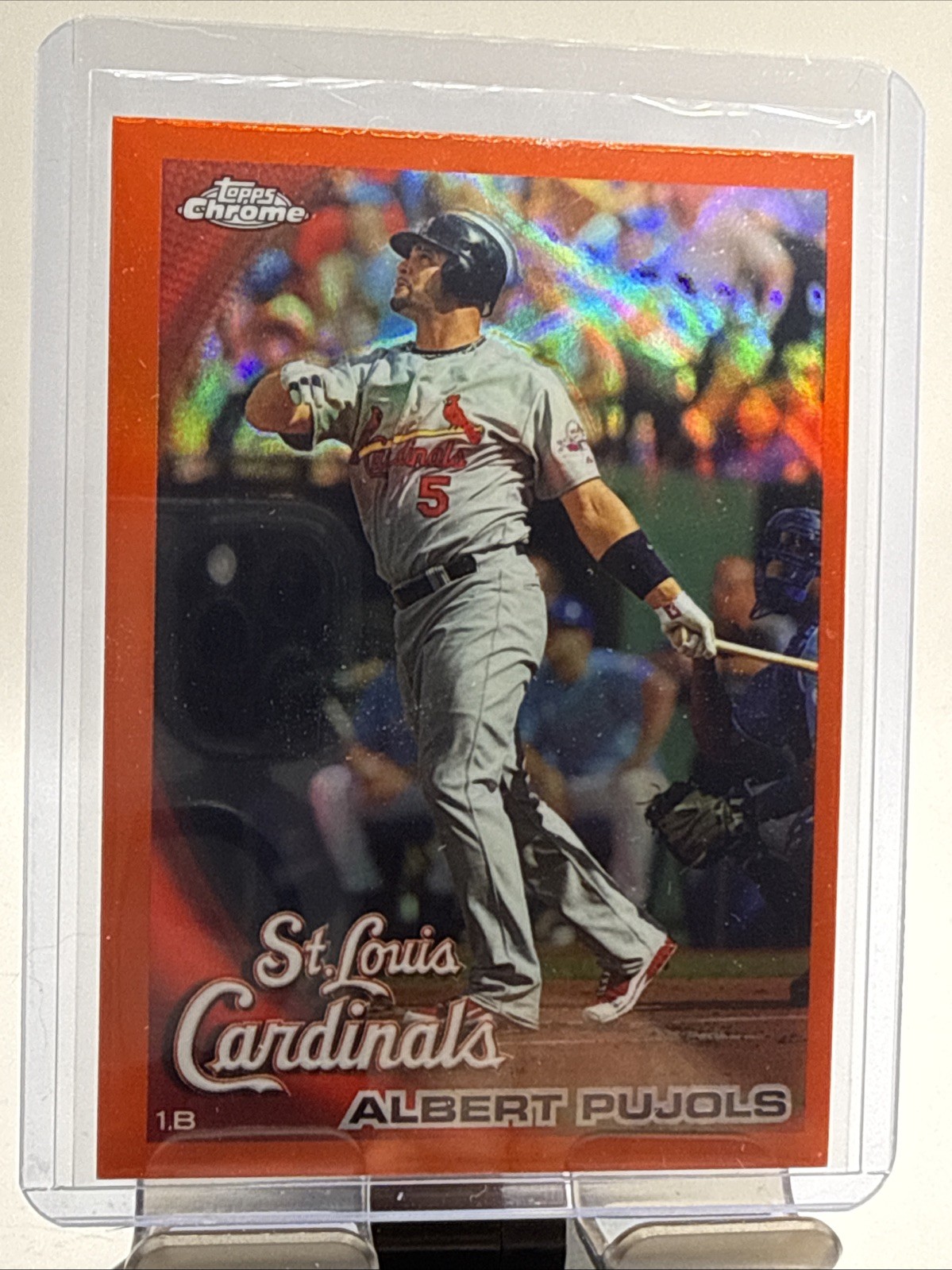 2010 Topps Chrome Orange Refractor #32, ALBERT PUJOLS, St. Louis Cardinals, HOF
