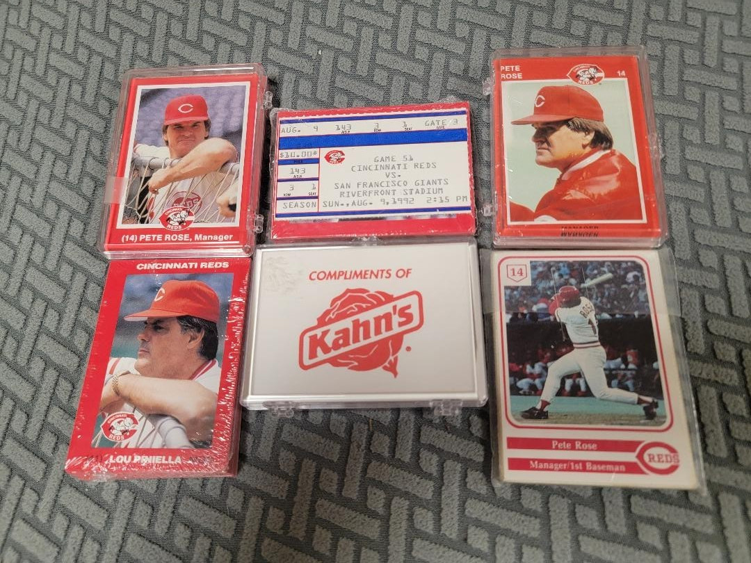 1980’s-90’s Kahns Cincinnati Reds Baseball Card Sets – Several Pete Rose