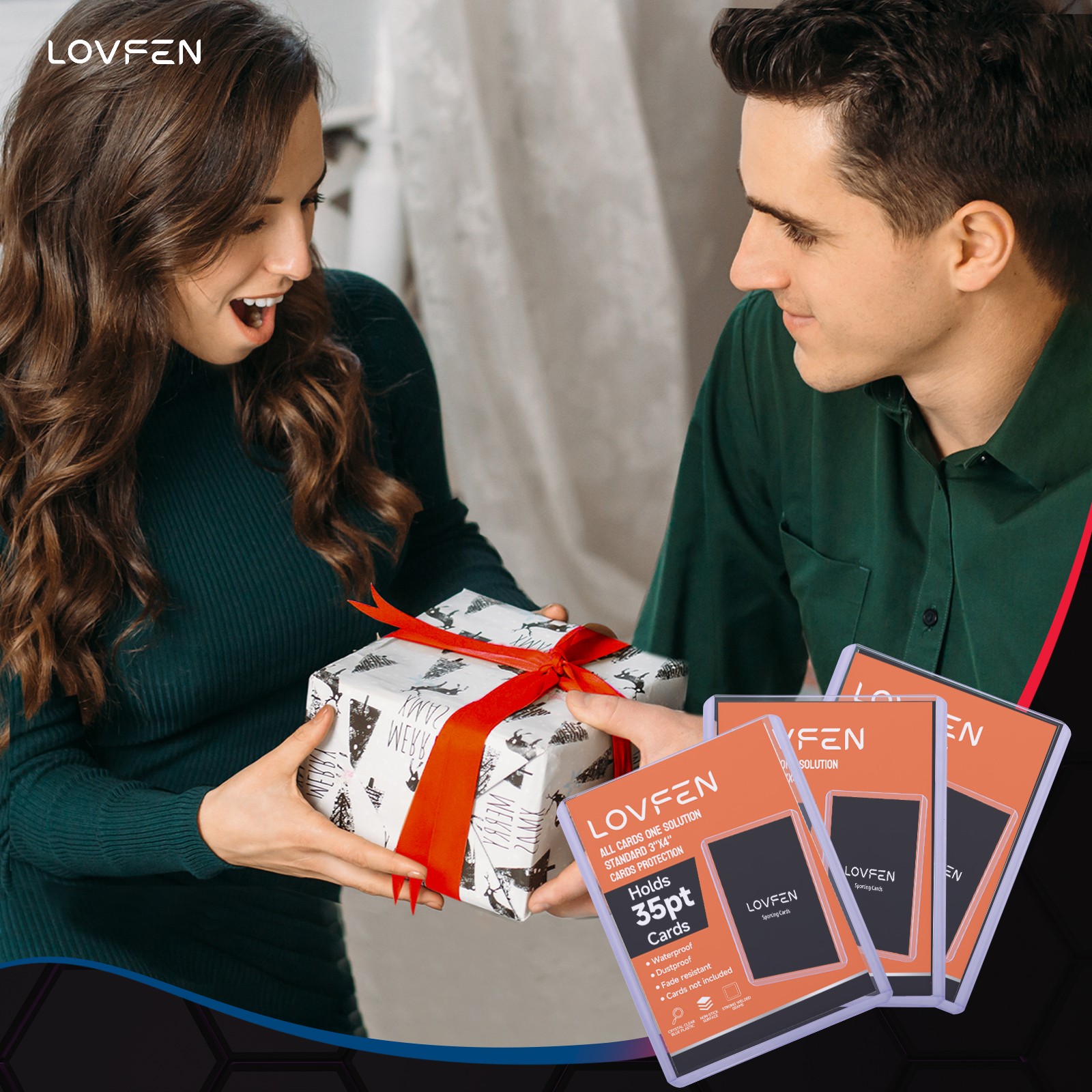 LOVFEN 35PT Toploaders Card Holders Sleeves for Sports Cards 100-1000