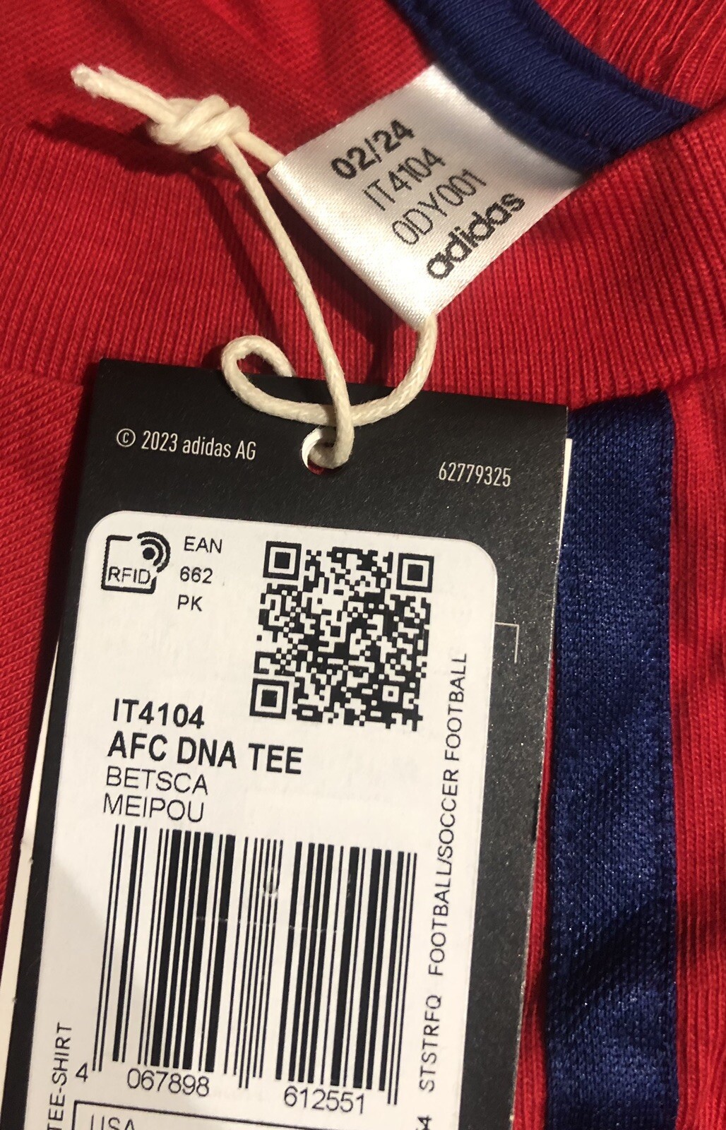 Arsenal FC Adidas 24/25 DNA Red T-Shirt Tee Soccer Football Gunners XLarge XL