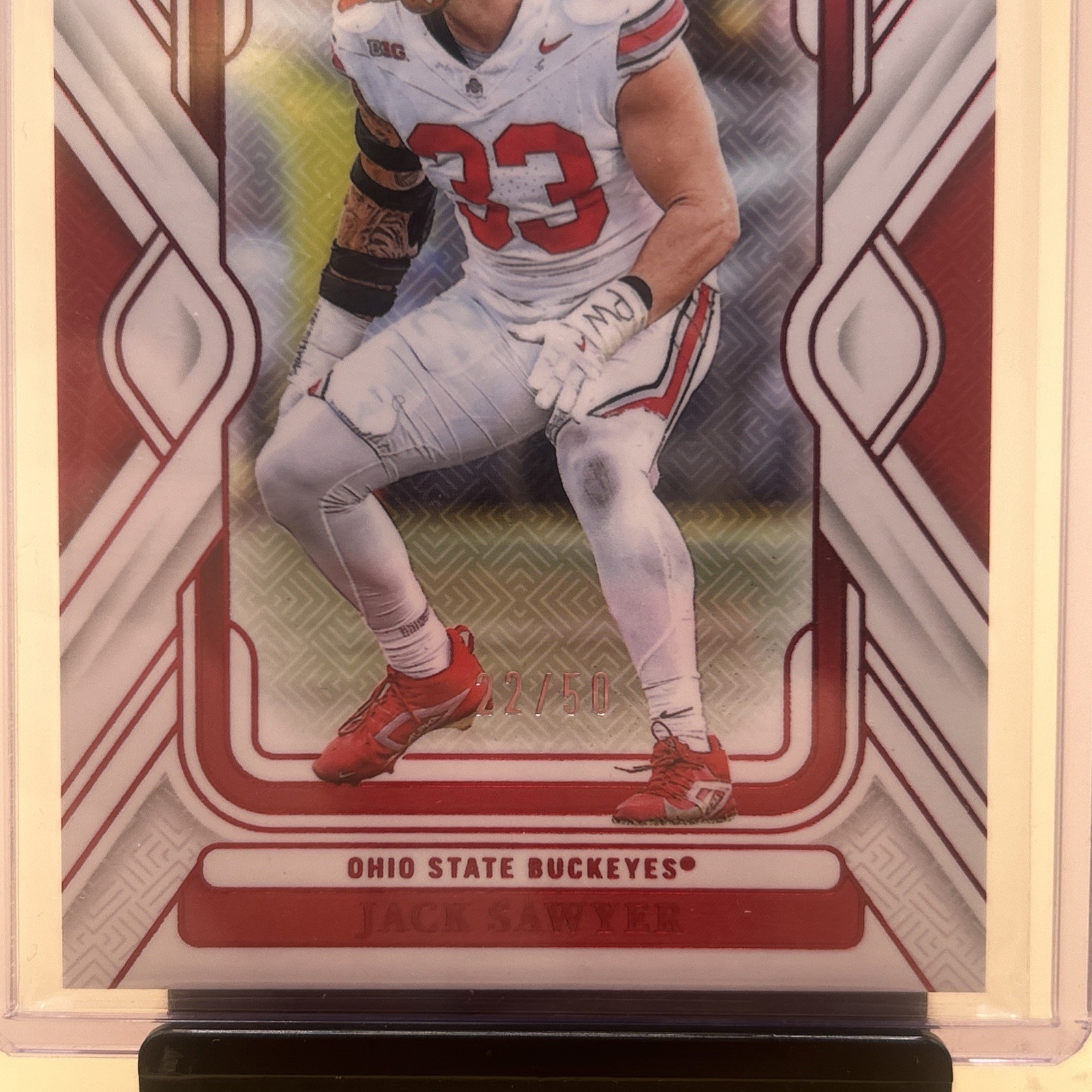 2025 NATIONAL TREASURES COLLEGE /50 ROOKIE JACK SAWYER OHIO STATE
