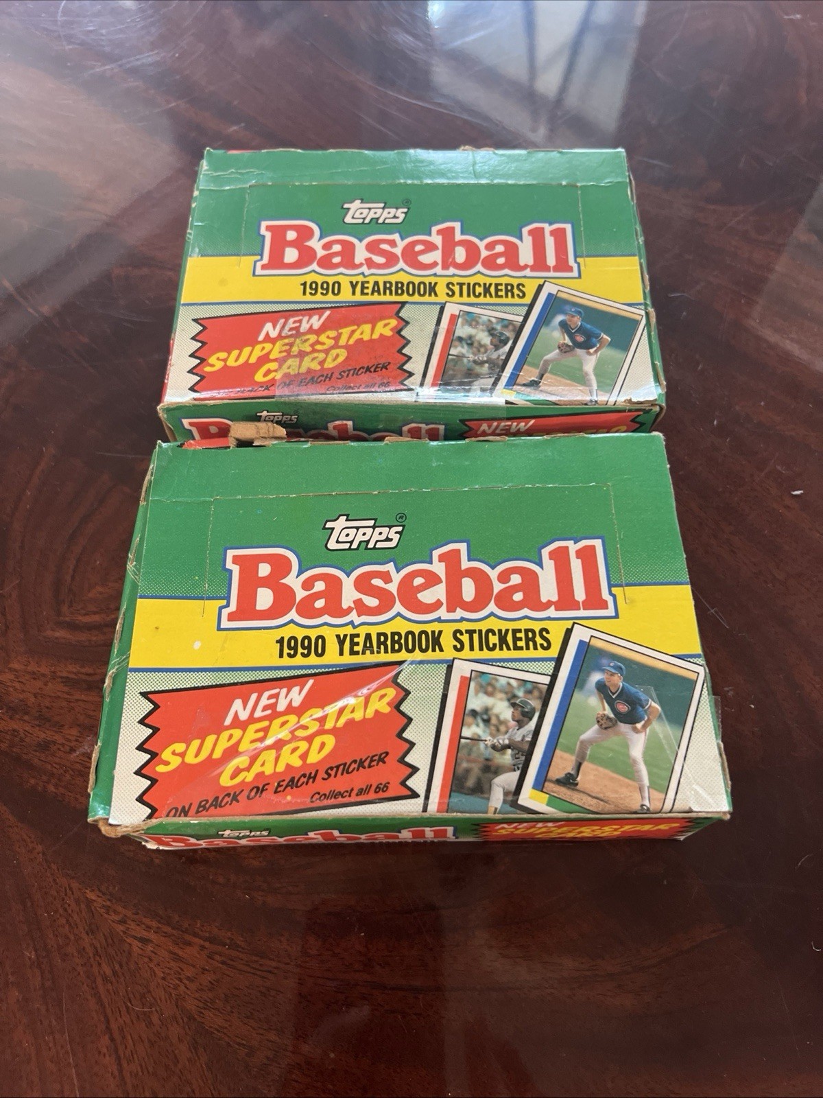 1990 & 1990 Tops Yearbook Sticker Boxes, 48 ct In Each Box