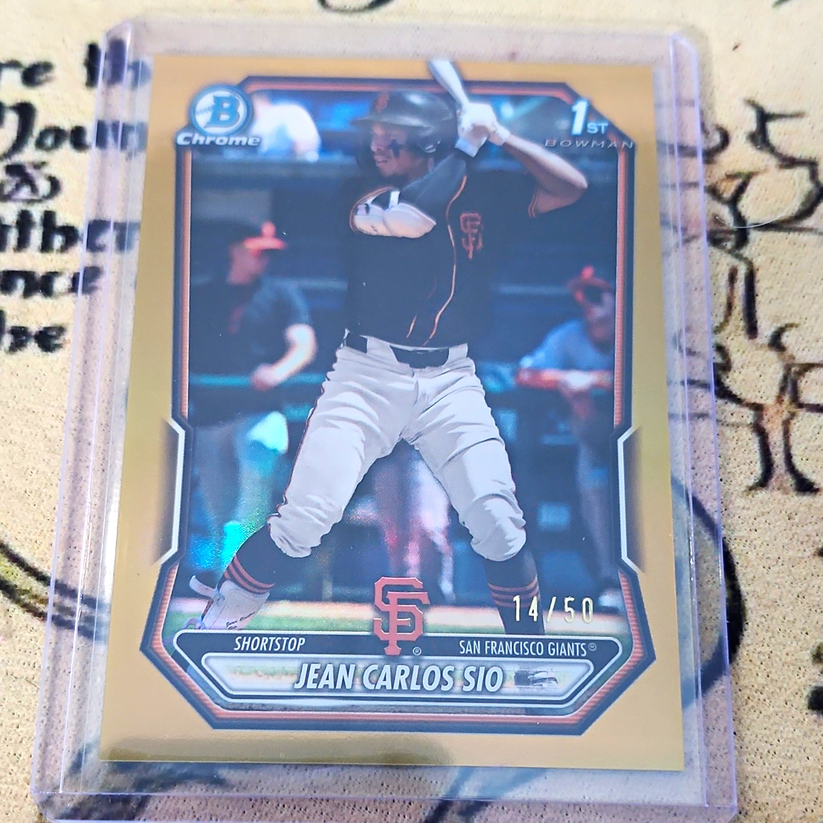 Topps 2023 Bowman Chrome Jean Carlos Sio 1st Bowman Gold /50 Giants BCP-87