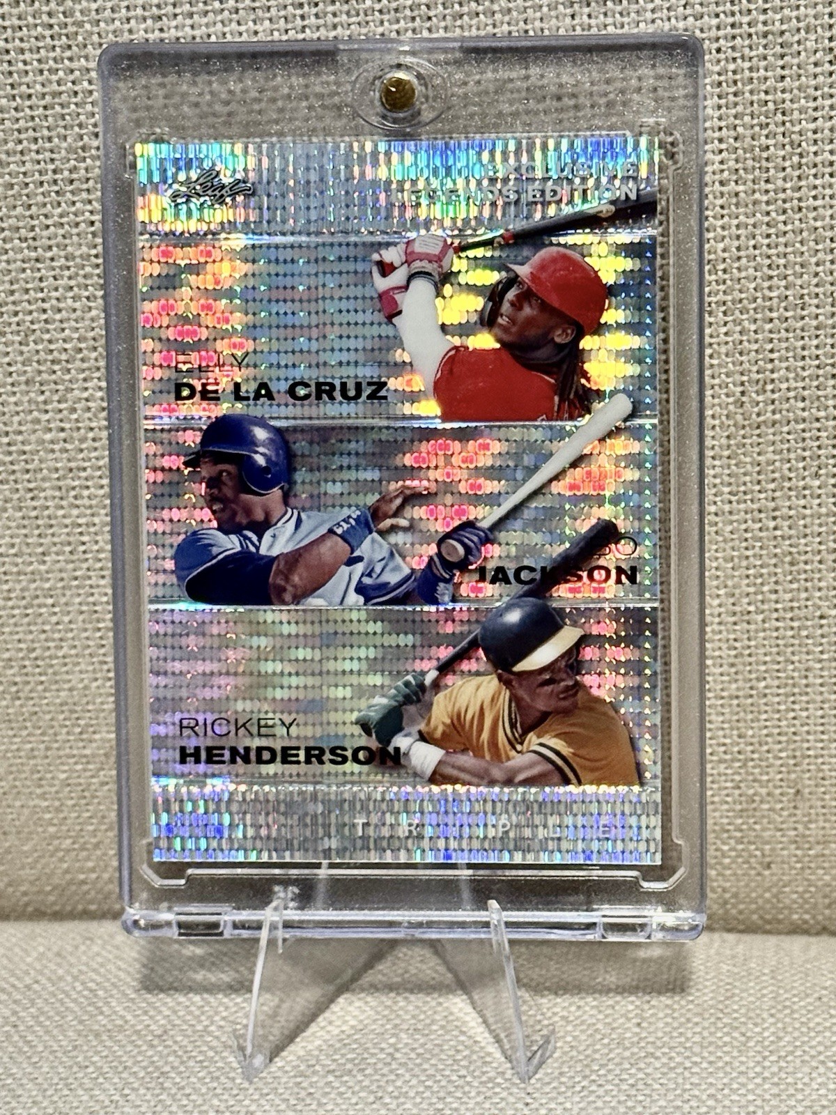 Leaf Triple Elly De La Cruz Bo Jackson Rickey Henderson 2024 #ELE-43 Serial 9/25