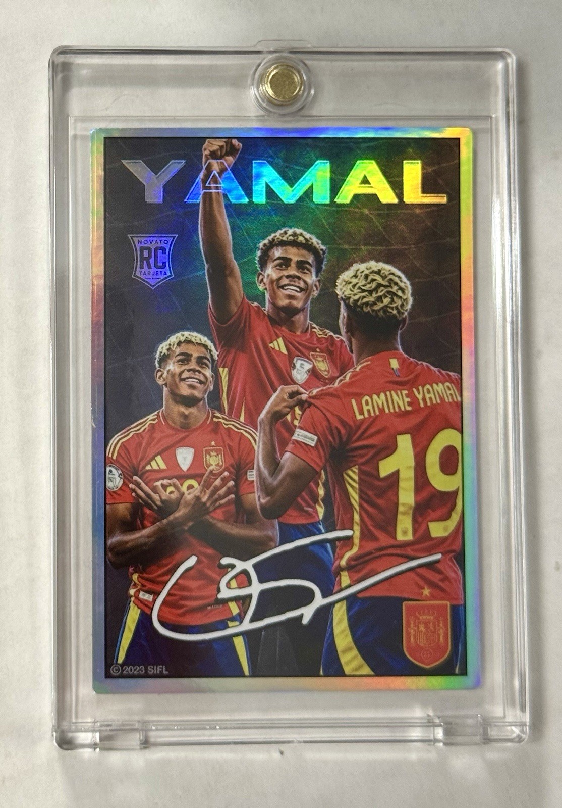 LAMINE YAMAL Rookie Silver Refractor Holo Foil Spanish Int’l Rookie Sticker RC