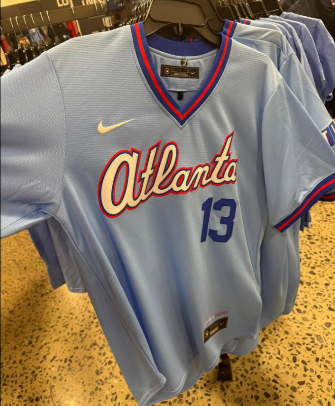 Men’s Atlanta Braves Powder Blue 2026 City Connect Stadium Stitched#13