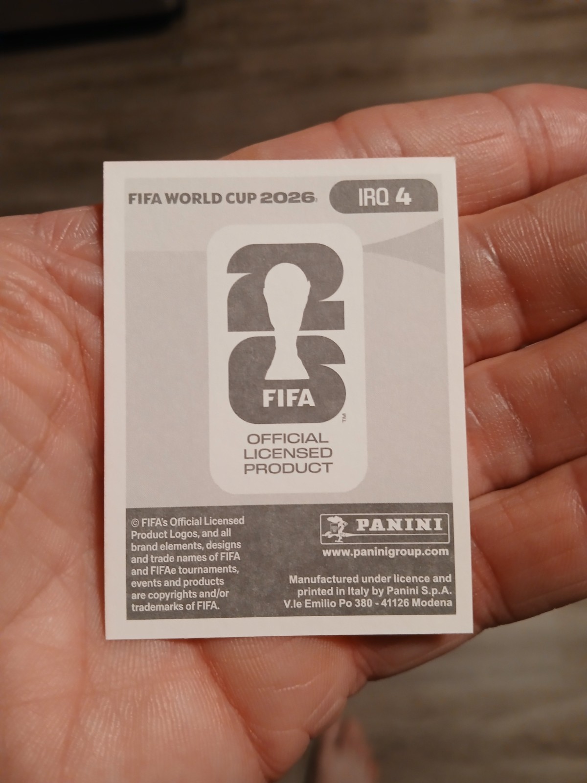 2026 PANINI FIFA World Cup Logo SP RED Sticker #IRQ4 Hussein Ali Iraq Free Ship