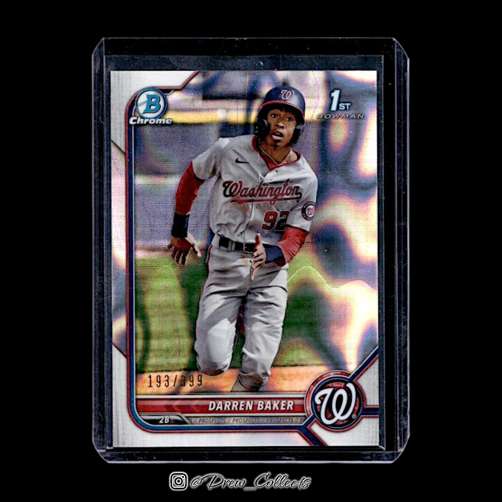 2022 Bowman #BCP-131 Darren Baker Chrome Prospects RayWave Refractors #/399
