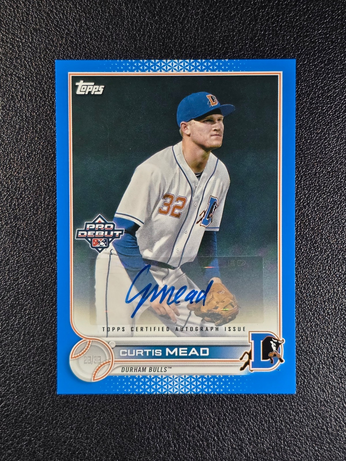 2022 Topps Pro Debut #PD-57 Curtis Mead Autographs Blue #/150