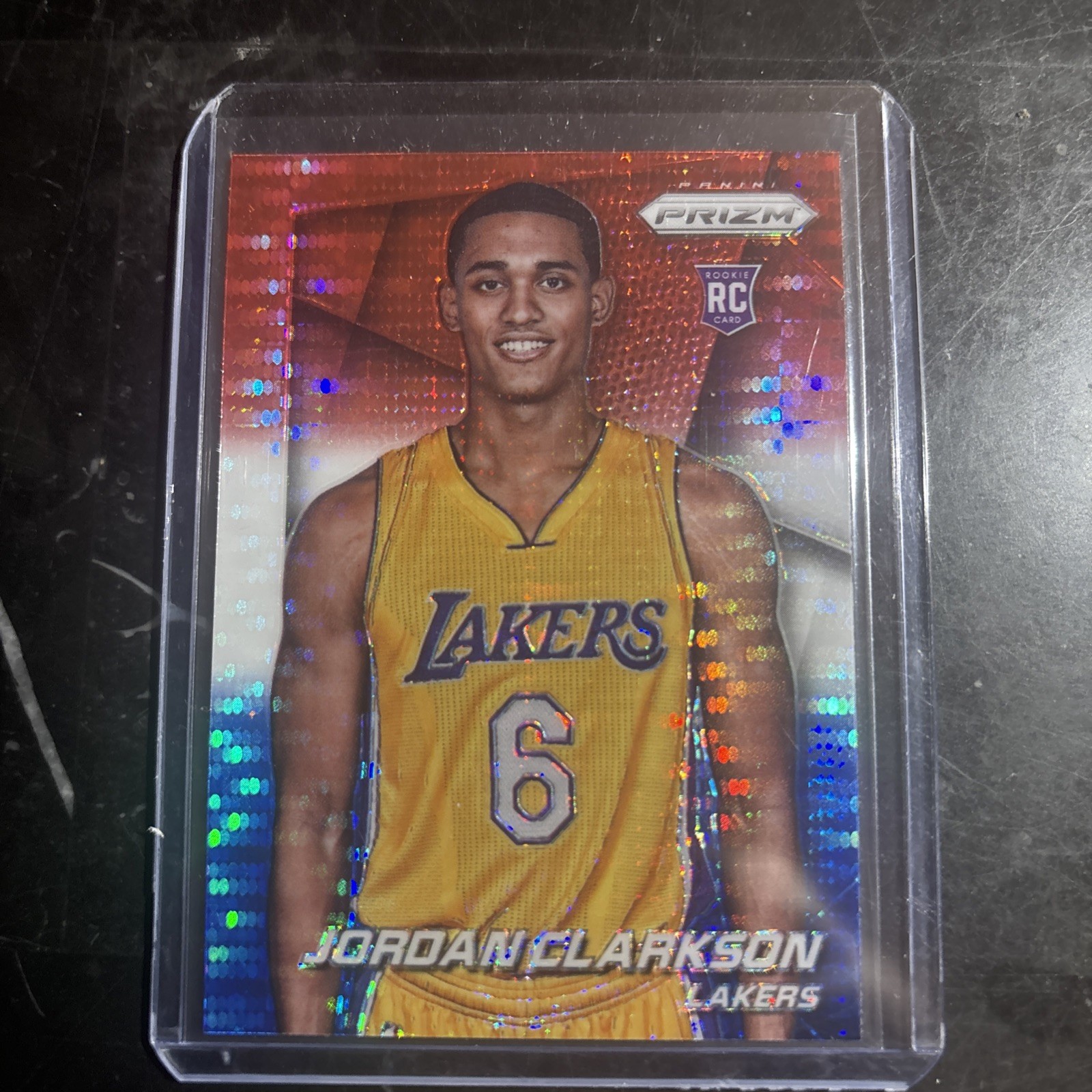 2014-15 Panini Prizm – Jordan Clarkson #287 Red White & Blue Pulsar Prizm (RC)