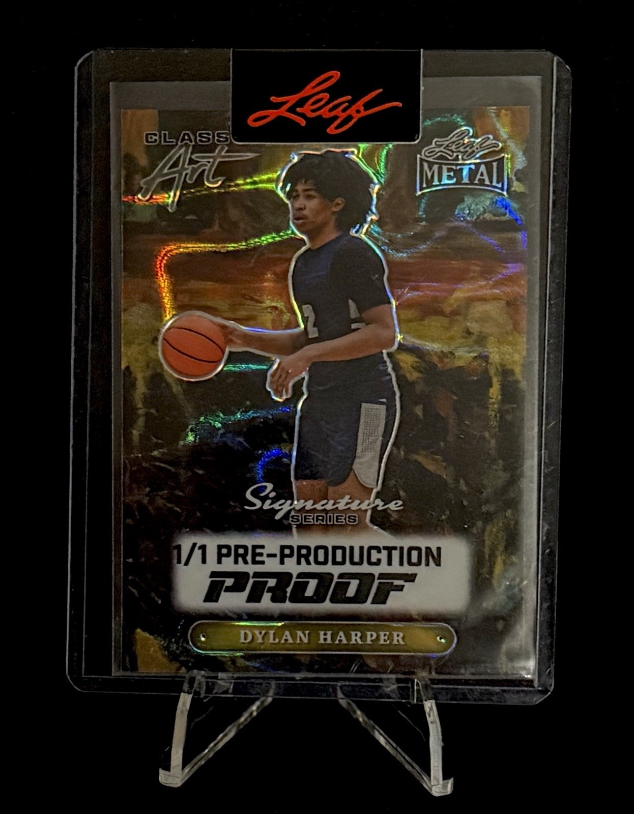 2024 Dylan Harper Leaf Metal Signature Series Pre Pro Proof 1/1 Classic Art Lava