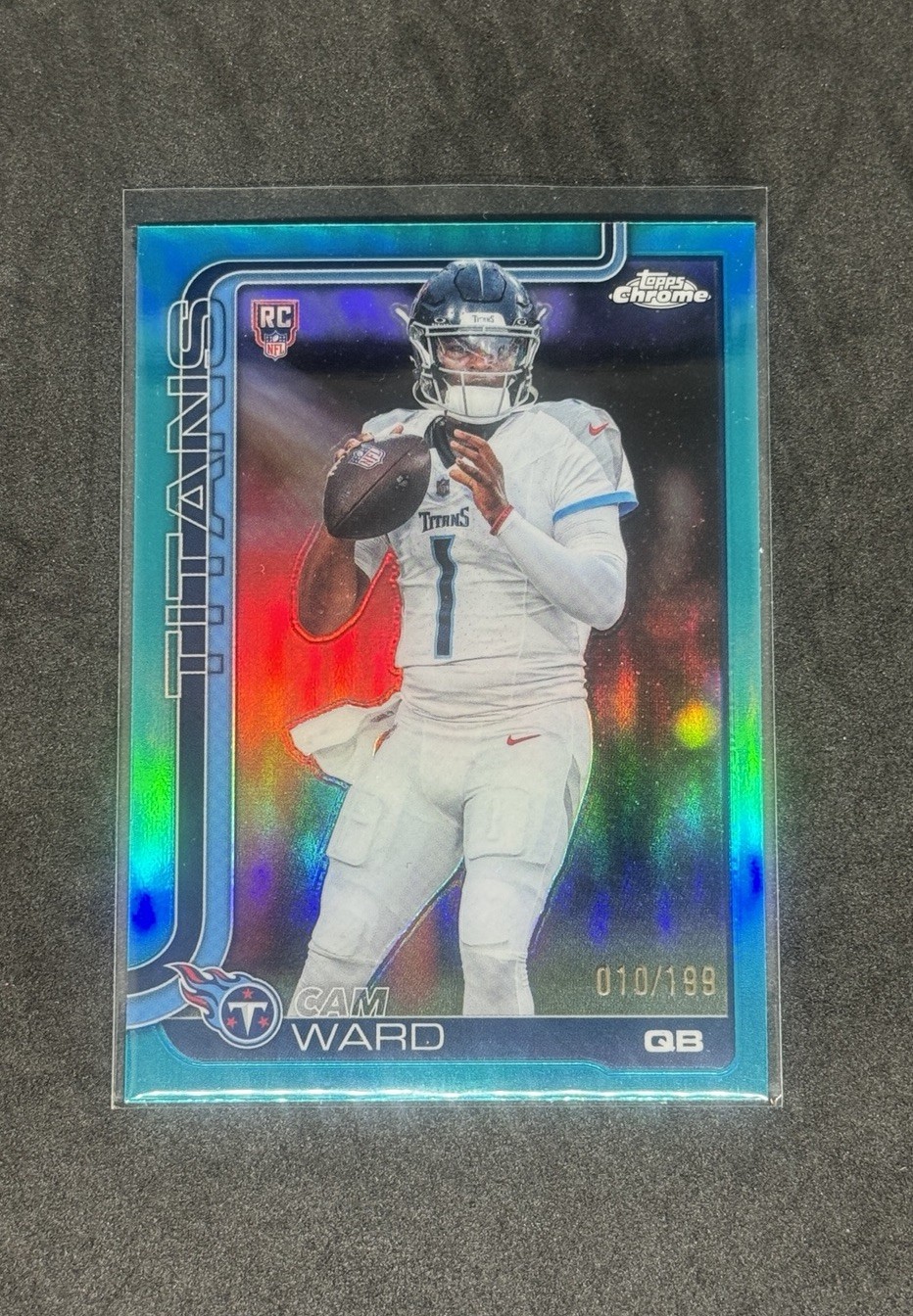 2025 Topps Chrome Cam Ward Aqua Refractor Rookie /199 #314 TITANS