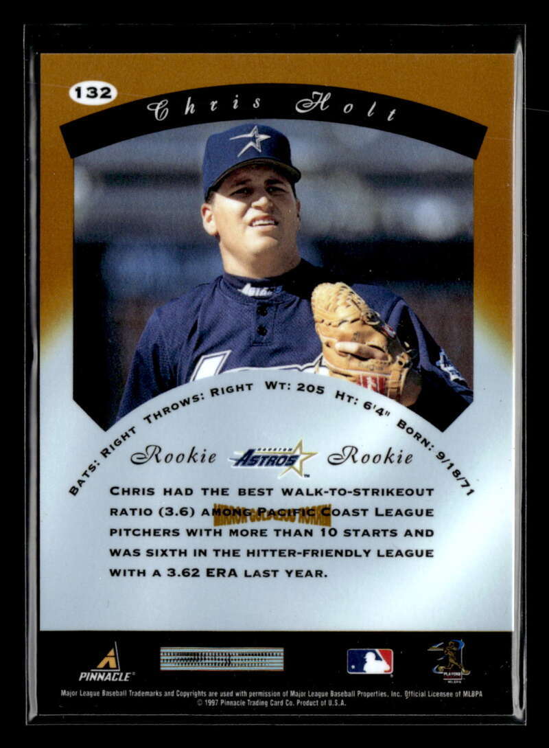 1997 Pinnacle Certified Chris Holt Rookie Mirror Gold #132 Houston Astros FX8287