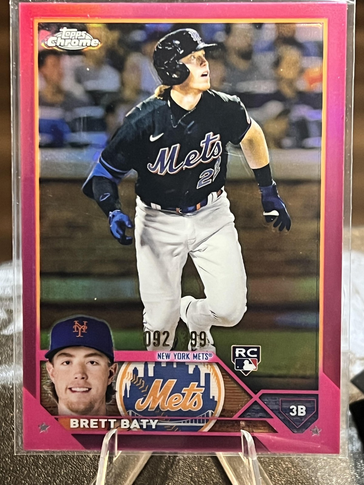 2023 Topps Chrome #204 Brett Baty Magenta Refractors #/399