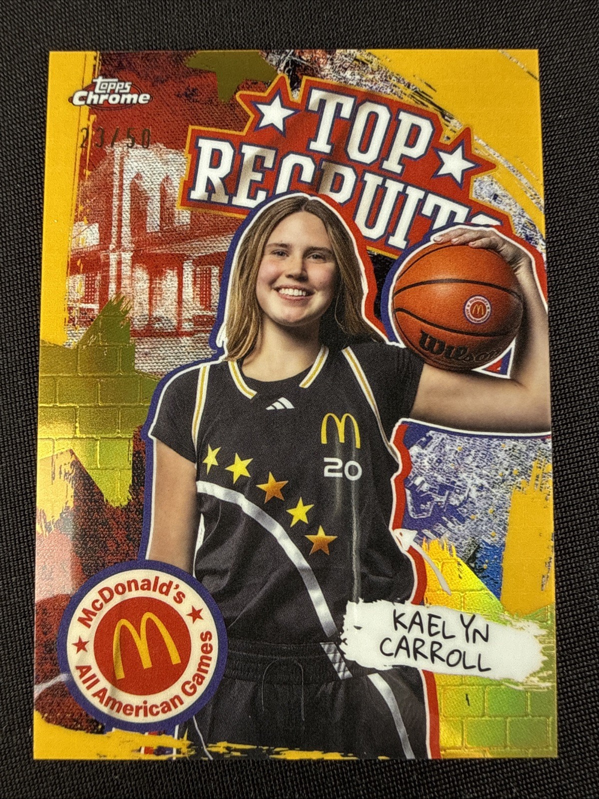 Kaelyn Carroll Rookie 2025 Topps Chrome McDonald’s Top Recruits Gold /50 #TP-22