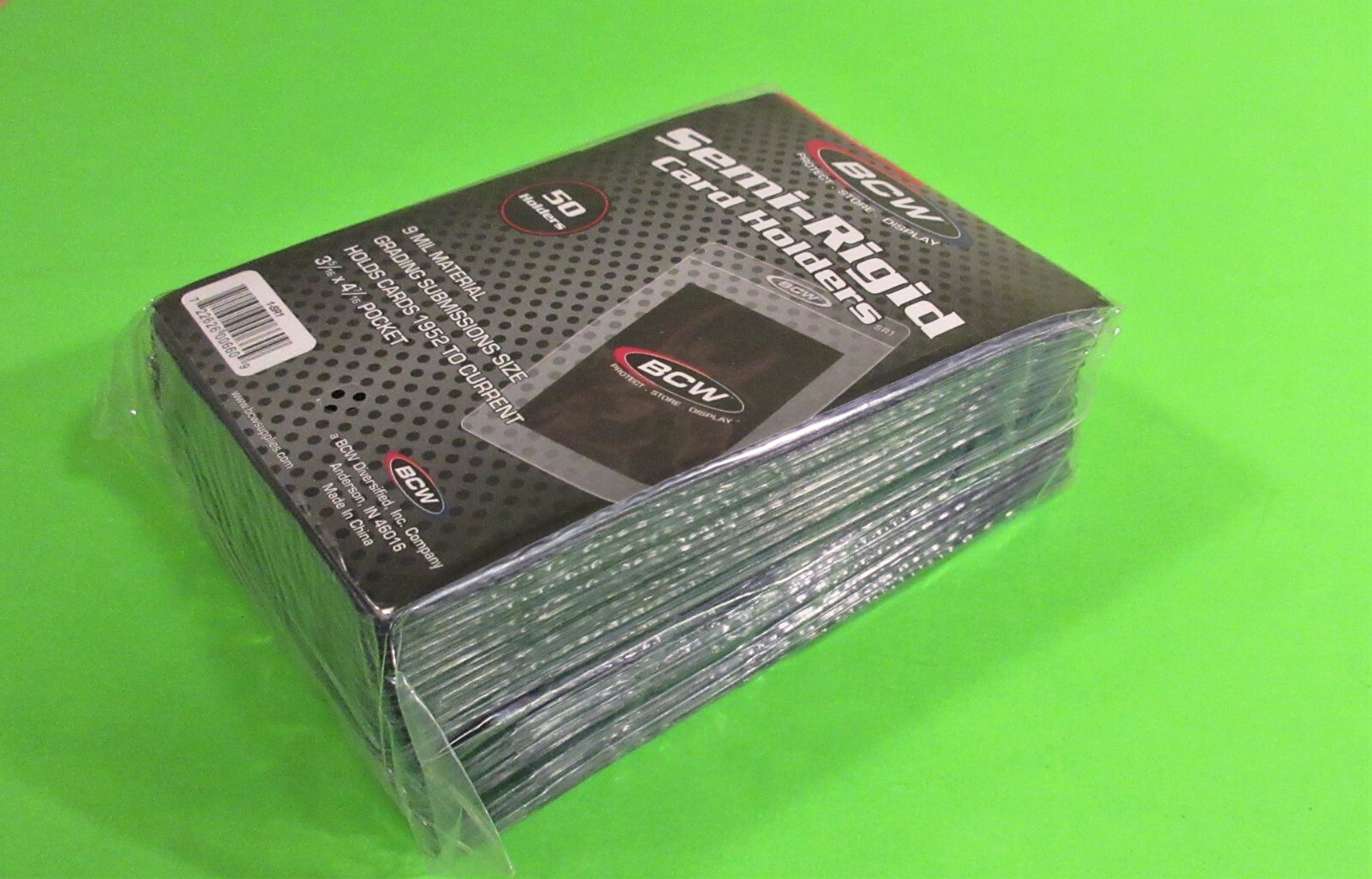 200 SEMI-RIGID CARD HOLDER #1 FOR TRADING CARDS, GRADING SUBMISSION SIZE SR1