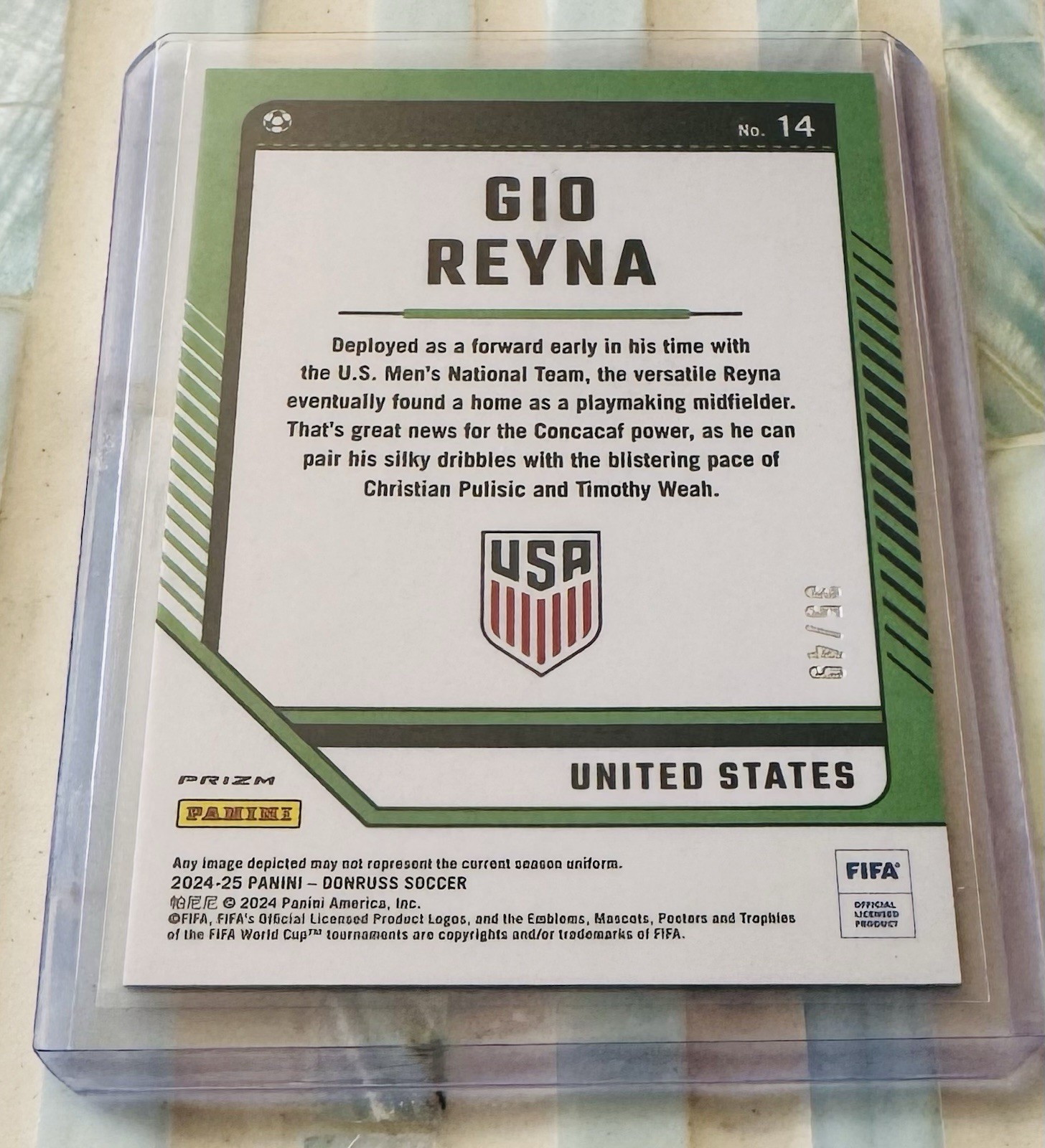 Gio Reyna 2024-2025 Panini Donruss Optic FIFA SSP /49 USA