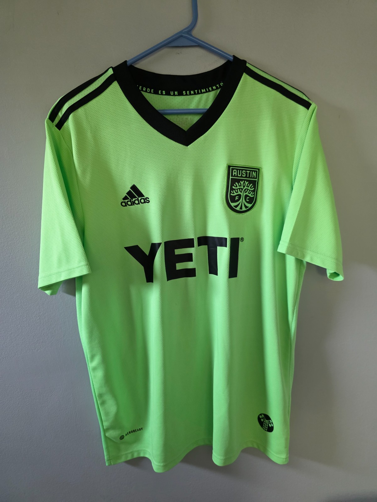 Adidas Austin FC Soccer Jersey Men’s Large Green 2022 AeroReady YETI MLS Footbal