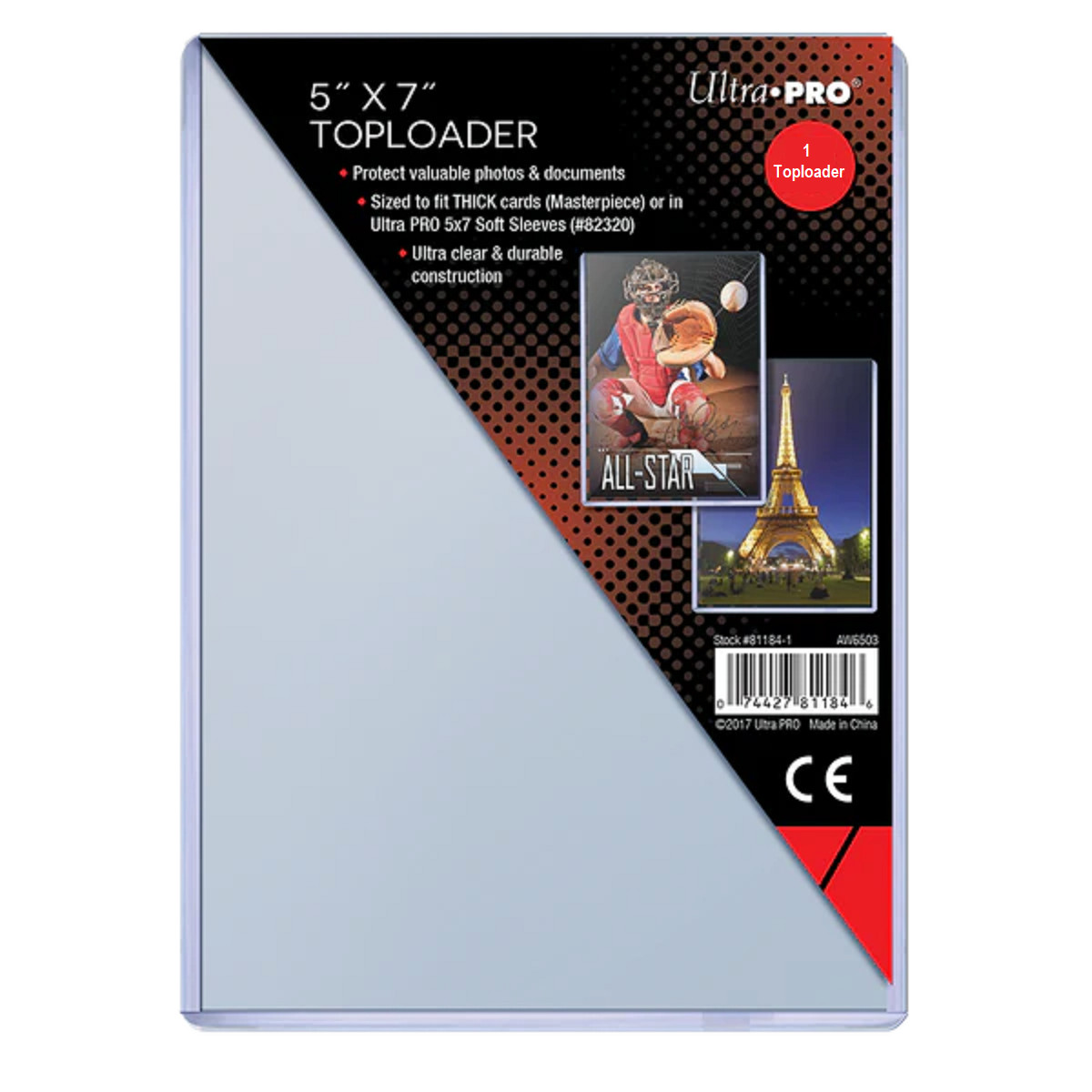 (1) Ultra PRO 5″ x 7″ Toploader Post Cards Photos Oversize Cards FREE SHIPPING