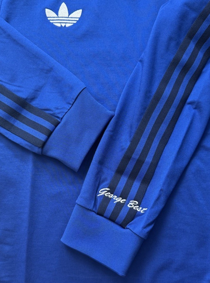 1990s Manchester United x George Best adidas Originals Long Sleeve Jersey – Blue