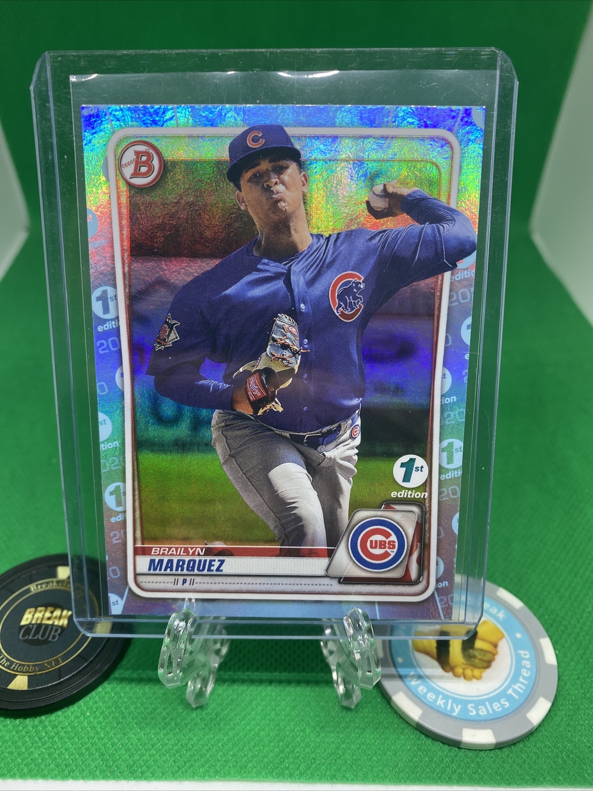 2020 Bowman 1st Edition Sky Blue Foil Brailyn Marquez #BFE-49 Chicago Cubs