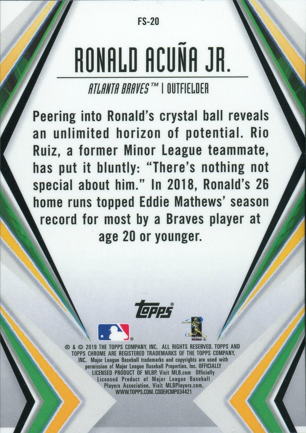 2019 Topps Chrome Ronald Acuna Jr. #FS-20 Future Stars