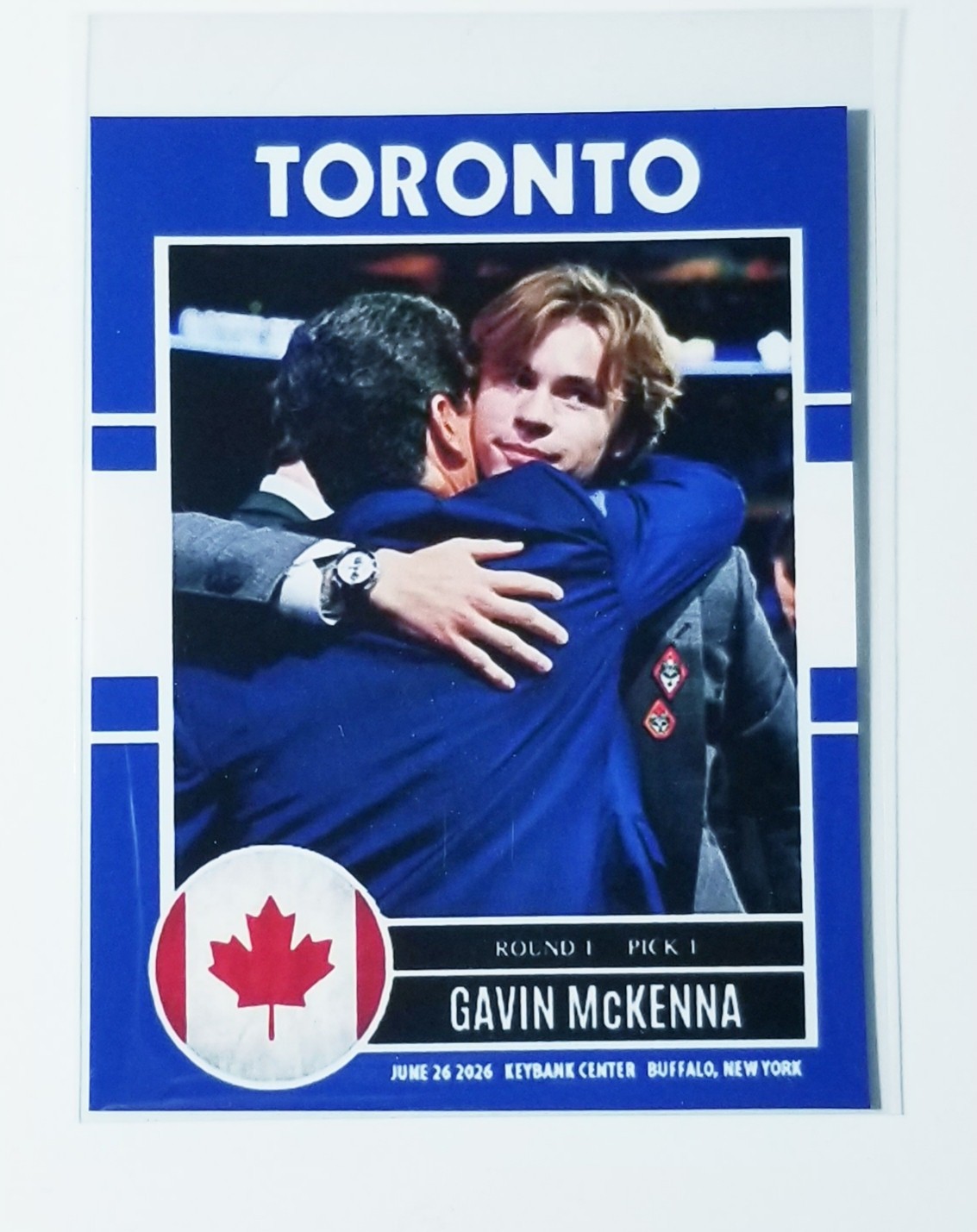GAVIN McKENNA NHL TORONTO MAPLE LEAFS CUSTOM ART TRADING CARD NOVELTY